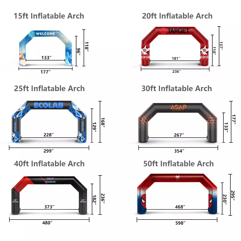 general-shape inflatable-arch-size-introduction